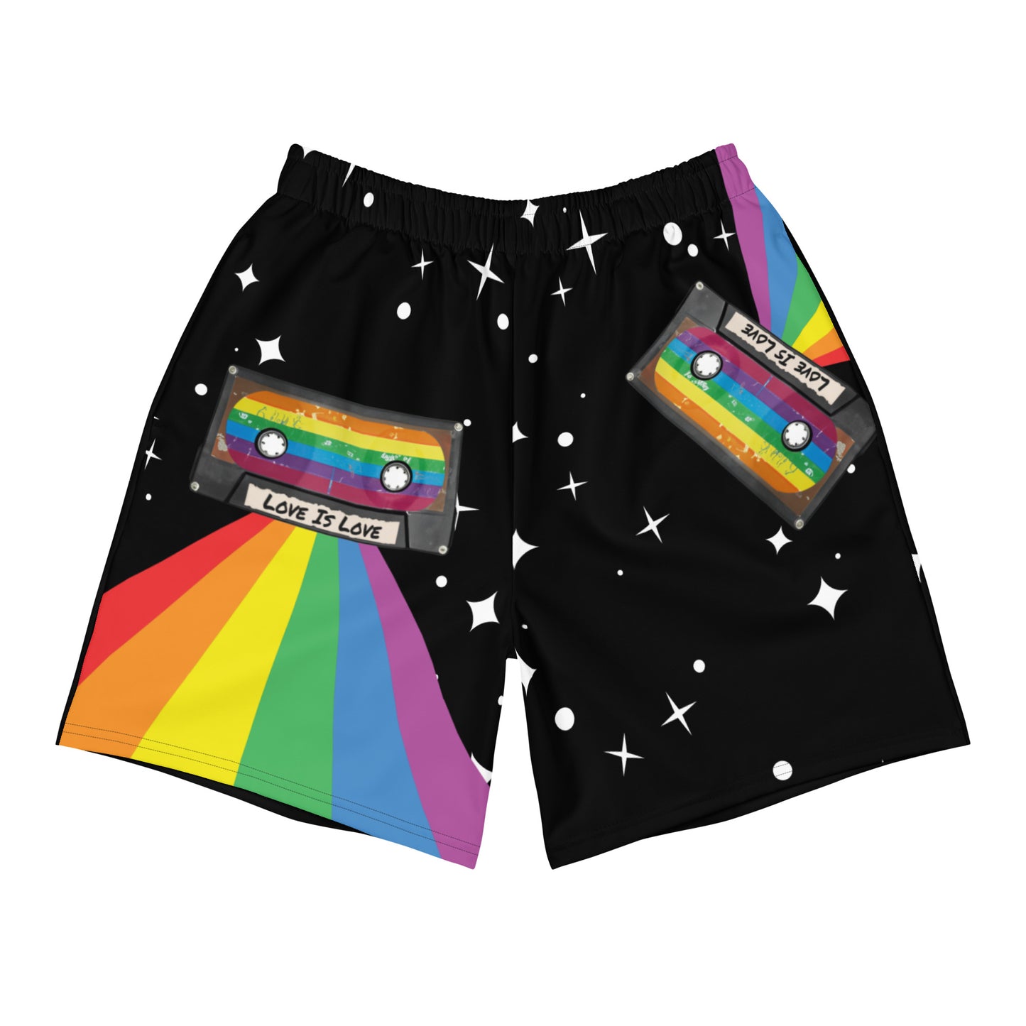 Vintage Rainbow Gay Pride Men's Recycled Athletic Shorts - Rose Gold Co. Shop