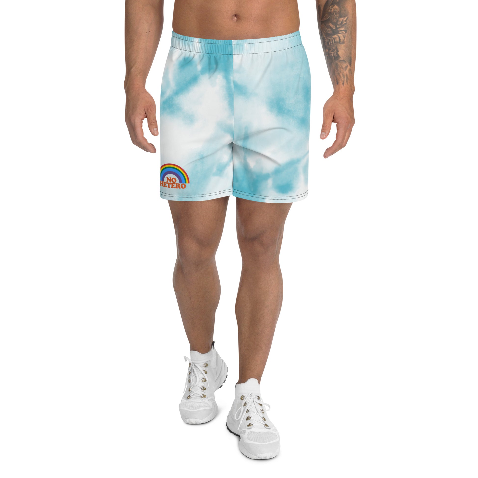 No Hetero Men's Recycled Gay Pride Shorts - Rose Gold Co. Shop