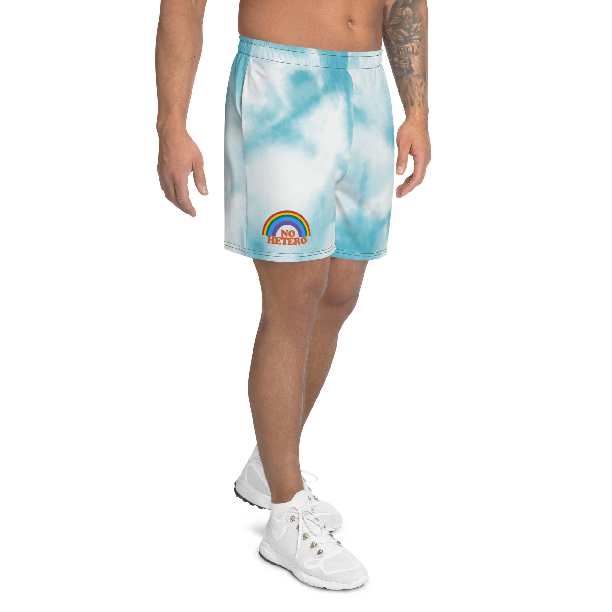 No Hetero Men's Recycled Gay Pride Shorts - Rose Gold Co. Shop