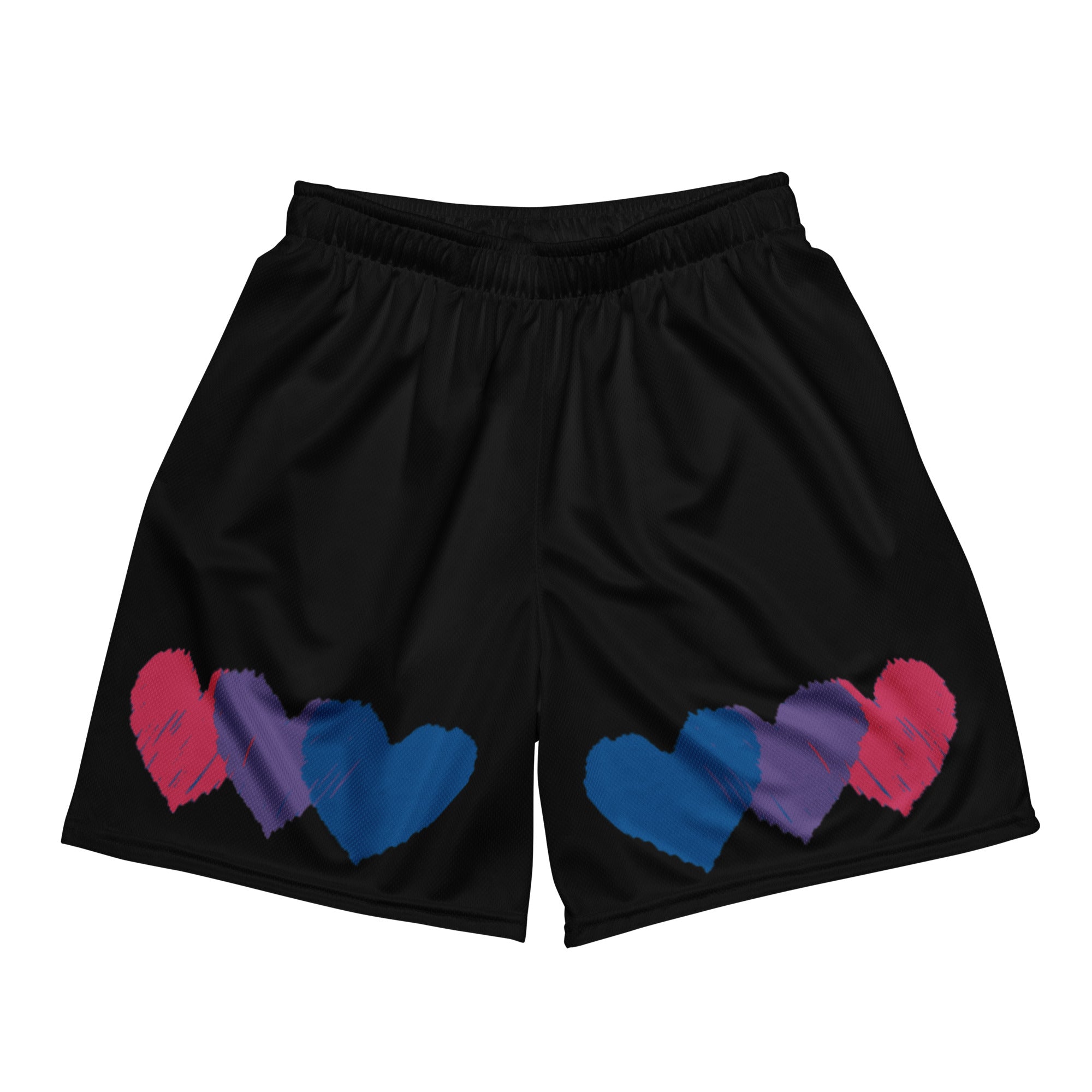 Bisexual Heart Unisex Mesh Shorts