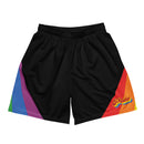 Retro Rainbow Gay Pride Unisex mesh shorts - Rose Gold Co. Shop