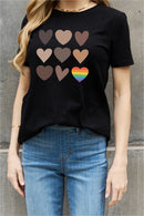 LGBT_Pride-Simply Love Simply Love Full Size Heart Graphic Cotton Tee - Rose Gold Co. Shop