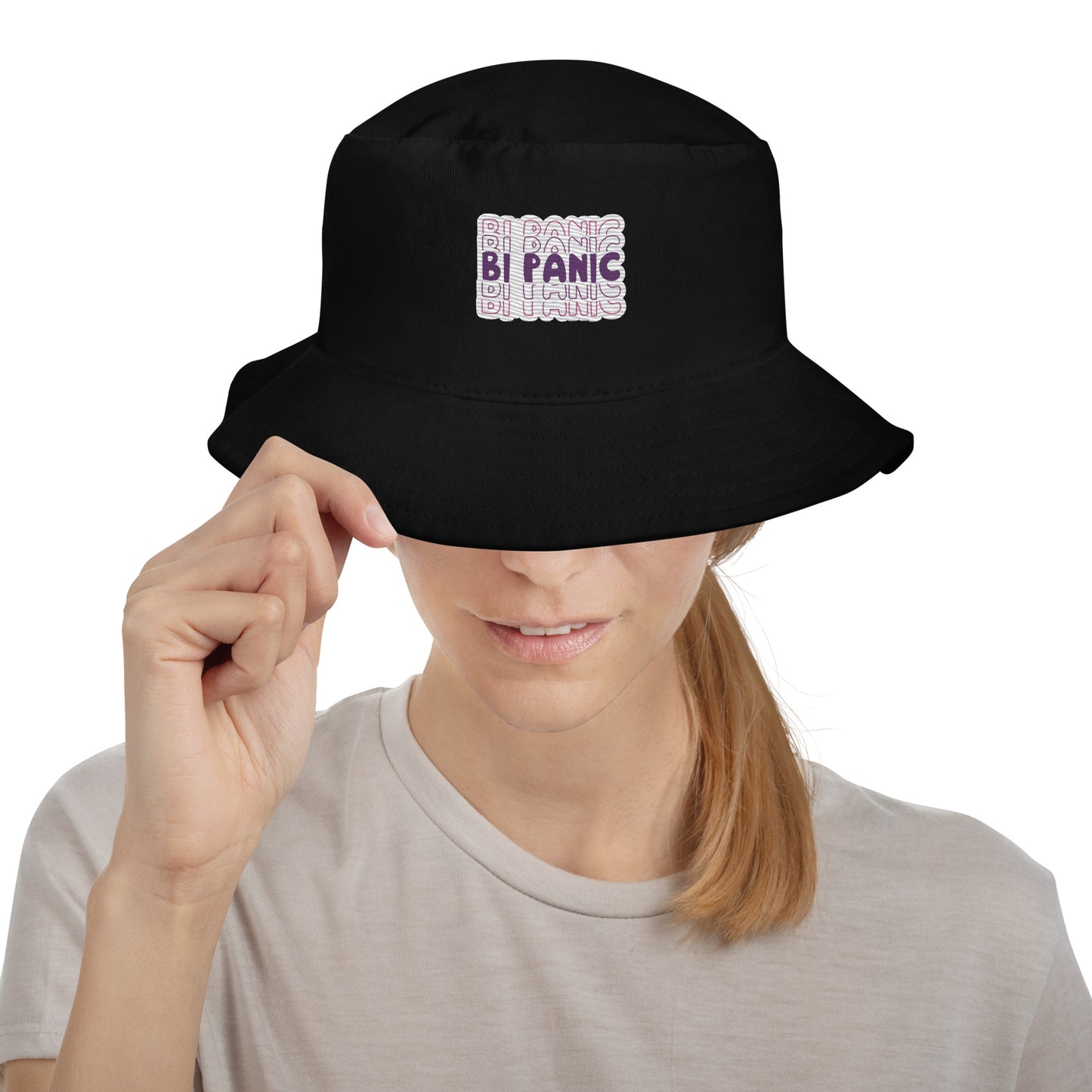 BI PANIC Premium Embriodered Bucket Hat