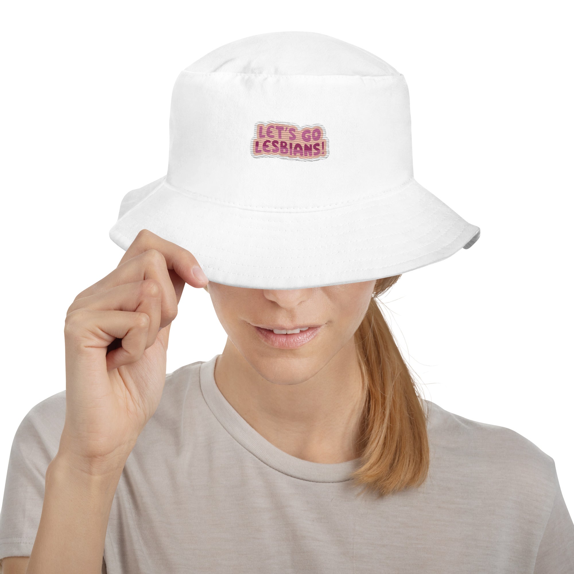 Lets go Lesbians Premium Embriodered Bucket Hat