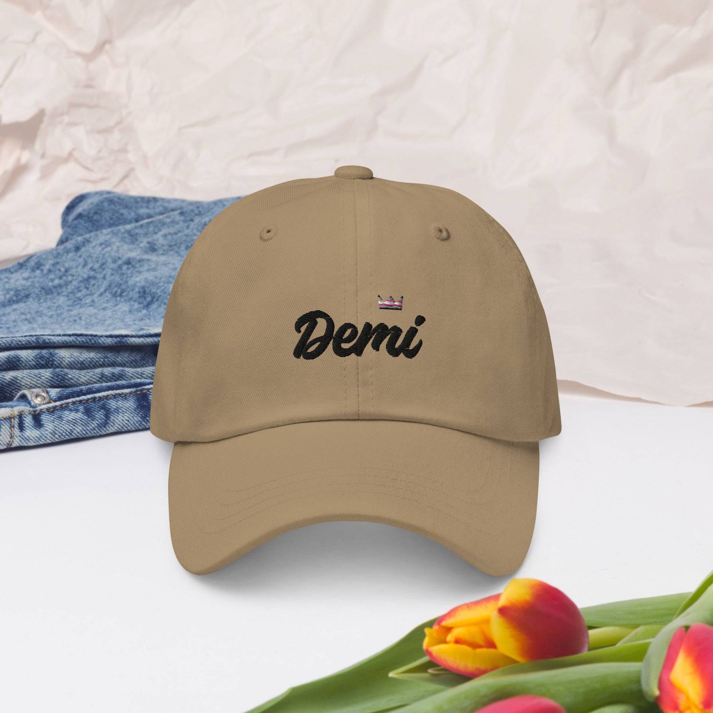 Demigirl Pride Royalty Crown Dad hat - Rose Gold Co. Shop