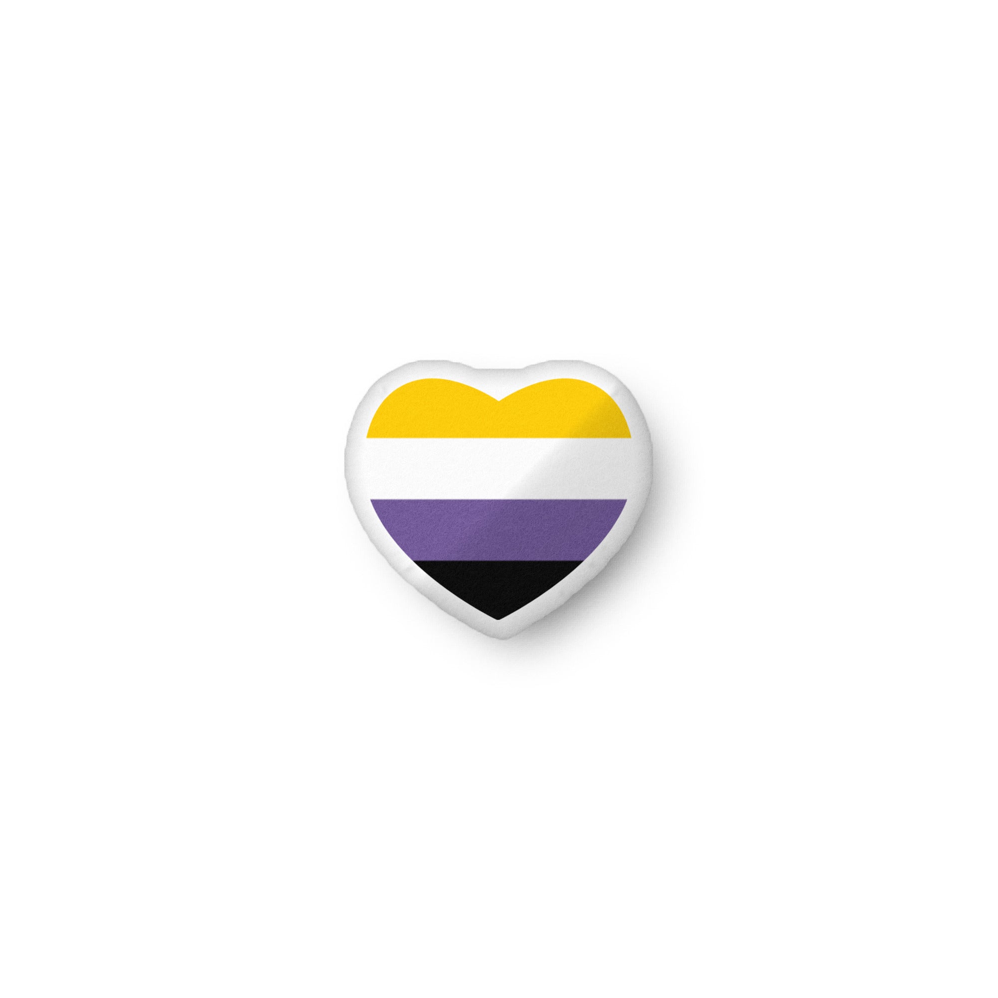 Non-Binary Flag Heart Shaped Pillow