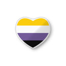 Non-Binary Flag Heart Shaped Pillow