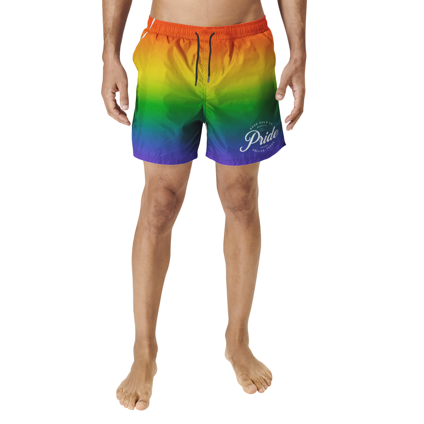 LGBT_Pride-Rainbow Pride Swim Shorts - Rose Gold Co. Shop