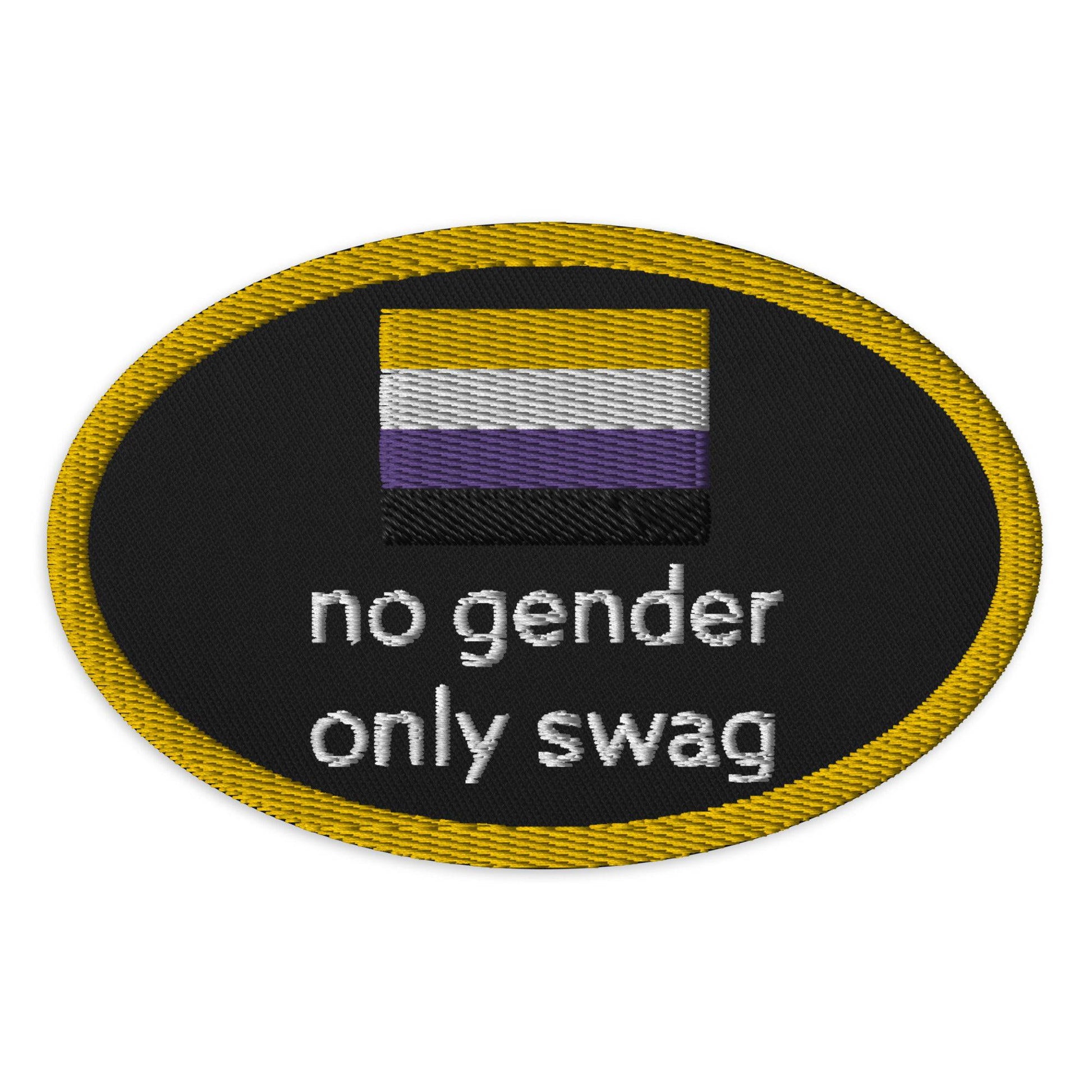 No Gender Only Swag non Binary Embroidered patch - Rose Gold Co. Shop