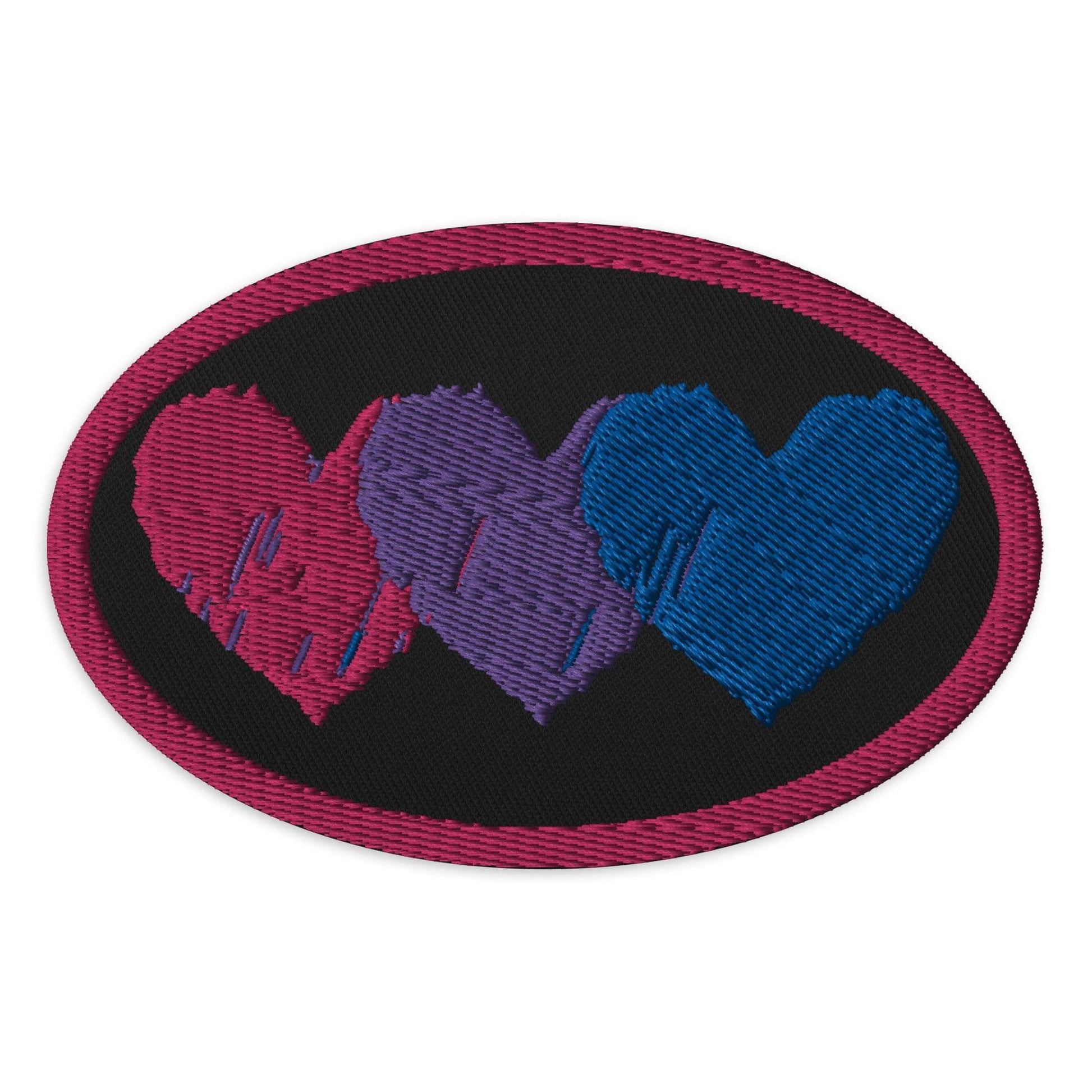 Bisexual Pride Hearts Embroidered patch