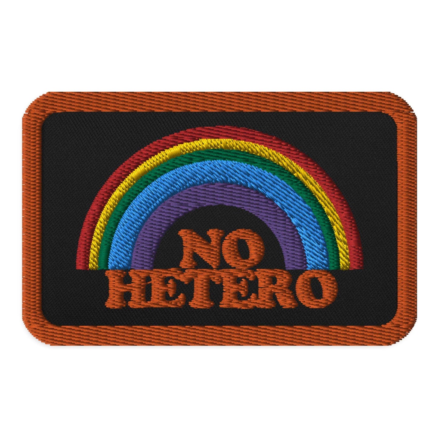 No Hetro Gay Pride Embroidered patch - Rose Gold Co. Shop