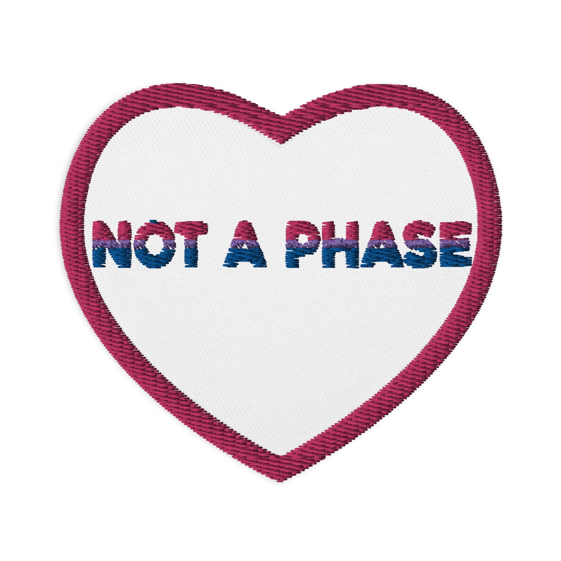 Not A Phase Bisexual Embroidered patch - Rose Gold Co. Shop