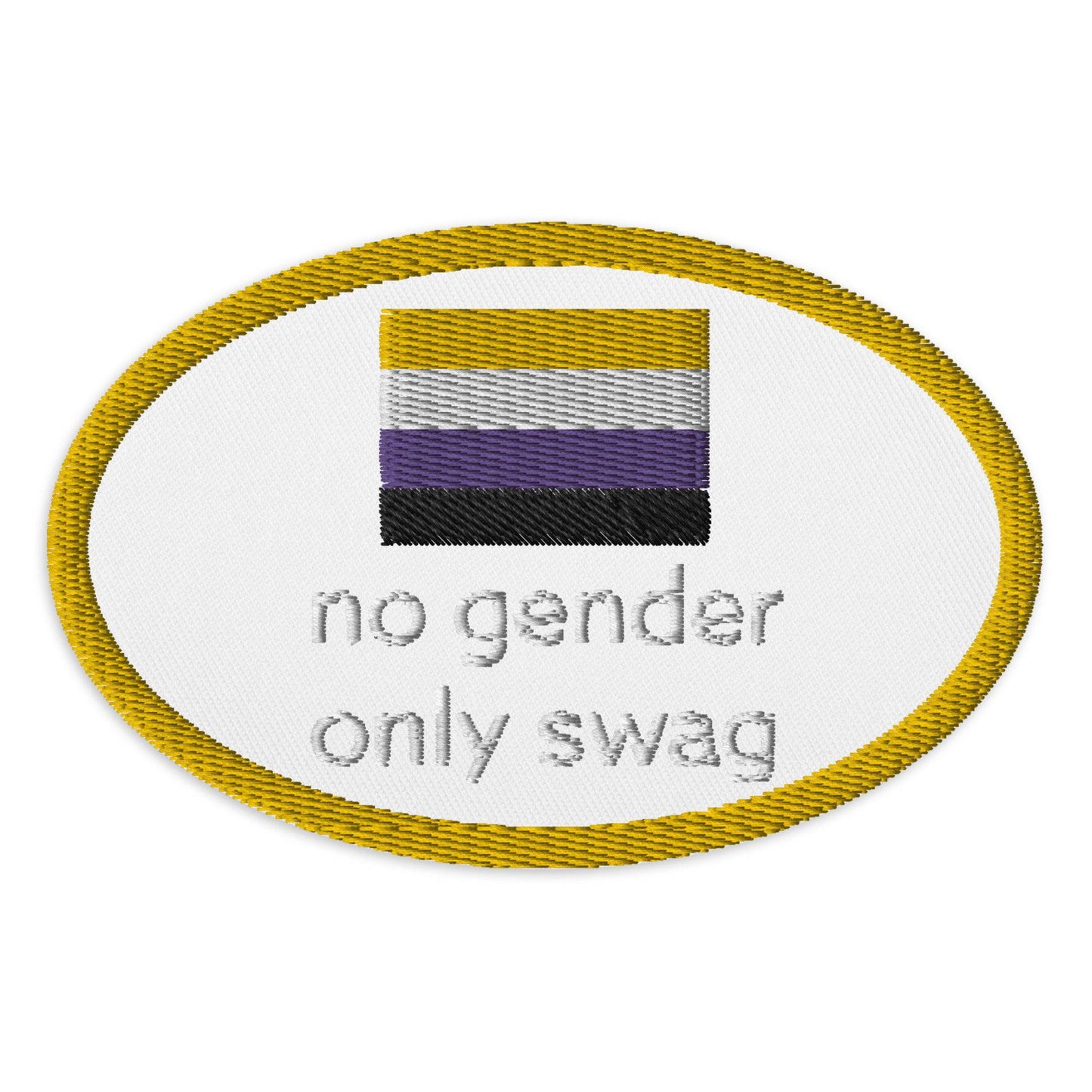 No Gender Only Swag non Binary Embroidered patch - Rose Gold Co. Shop