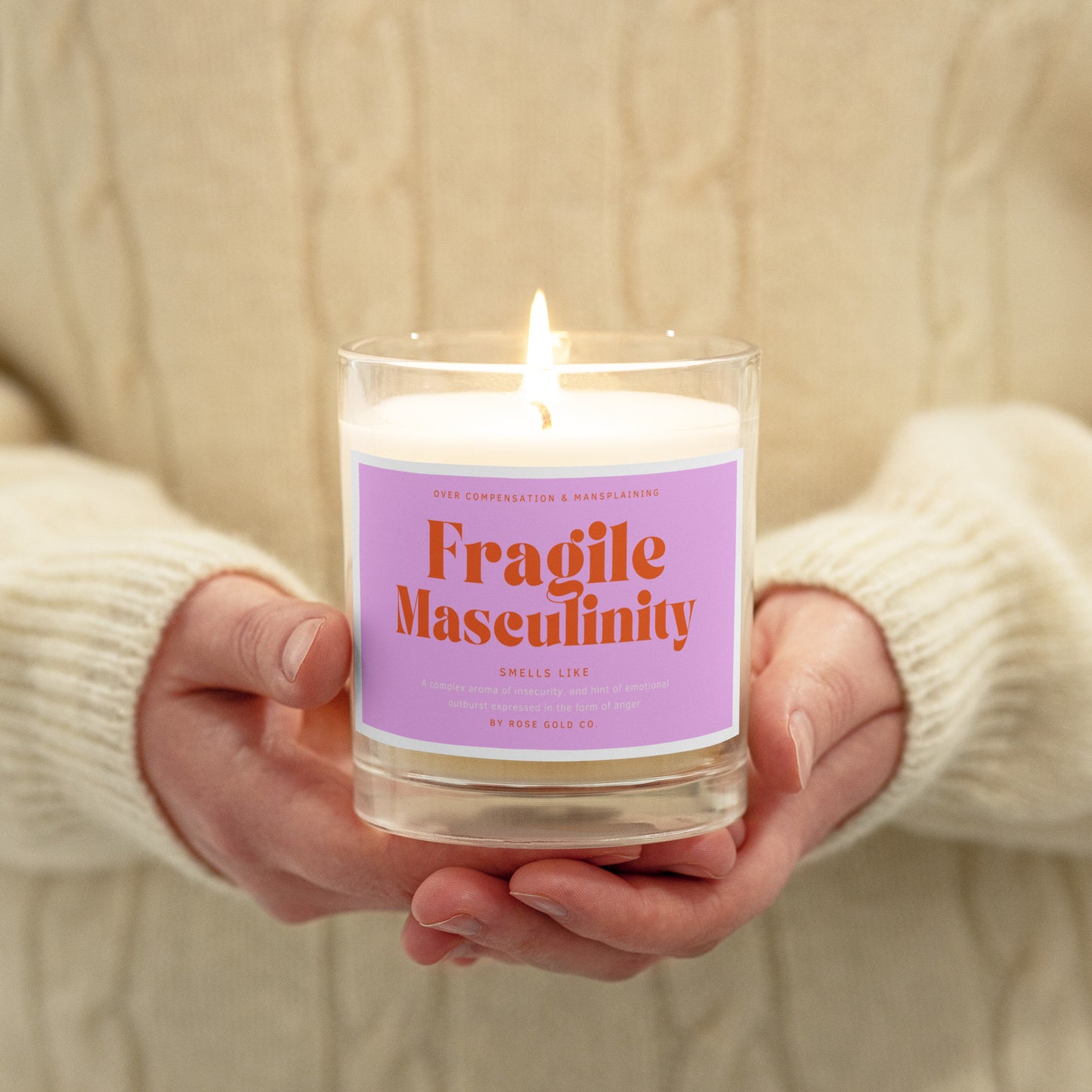 Fragile Masculinity Glass Jar Soy Wax Candle