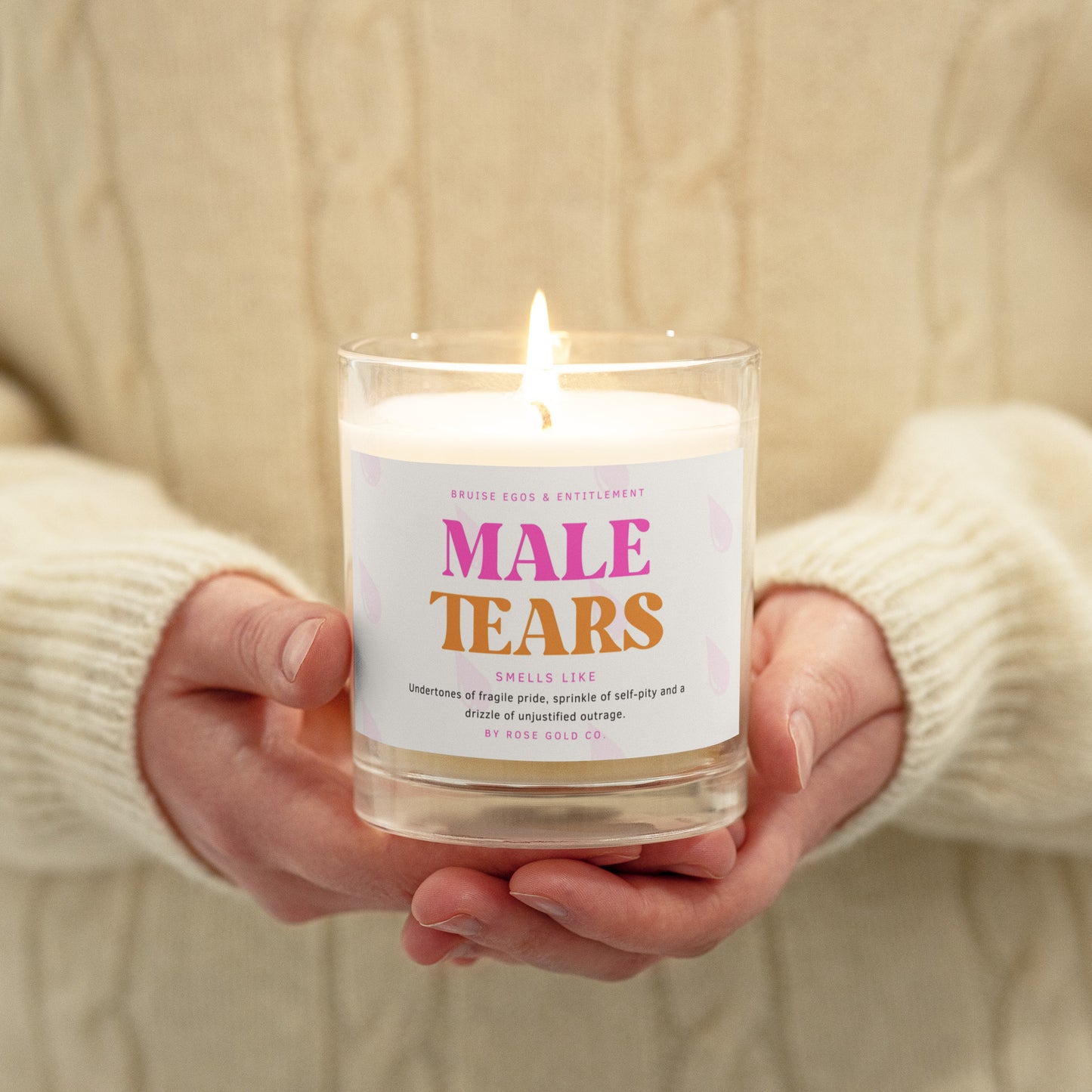 Male Tears Unscented Joke Candle