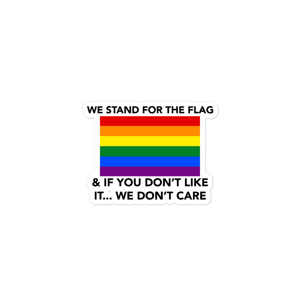 We Stand For The Rainbow Flag Kiss Cut Tag Stickers - Rose Gold Co. Shop