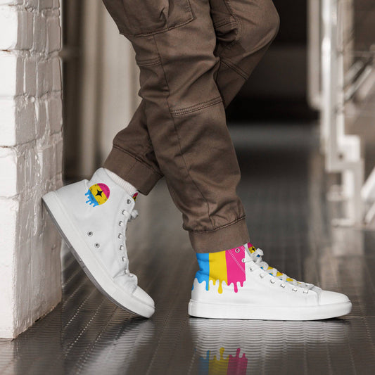 Pansexual Pride Men’s high top shoes - Rose Gold Co. Shop