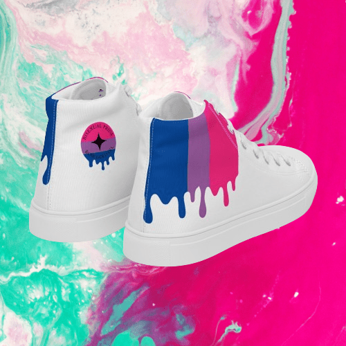 Bisexual Men’s high top Pride Shoes - Rose Gold Co. Shop