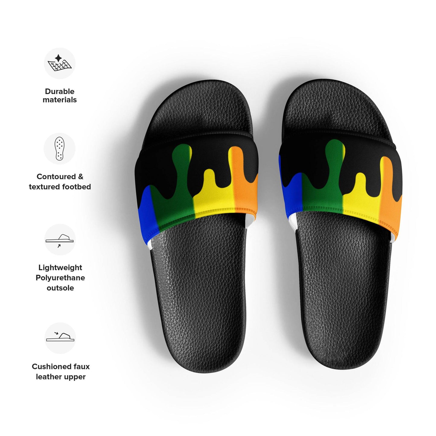 Rainbow Melting Men’s Size slides - Rose Gold Co. Shop