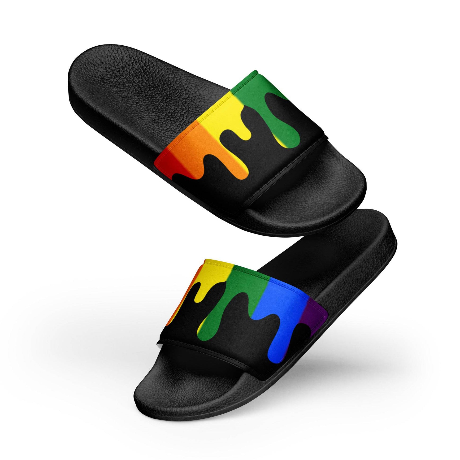 Rainbow Melting Men’s Size slides - Rose Gold Co. Shop