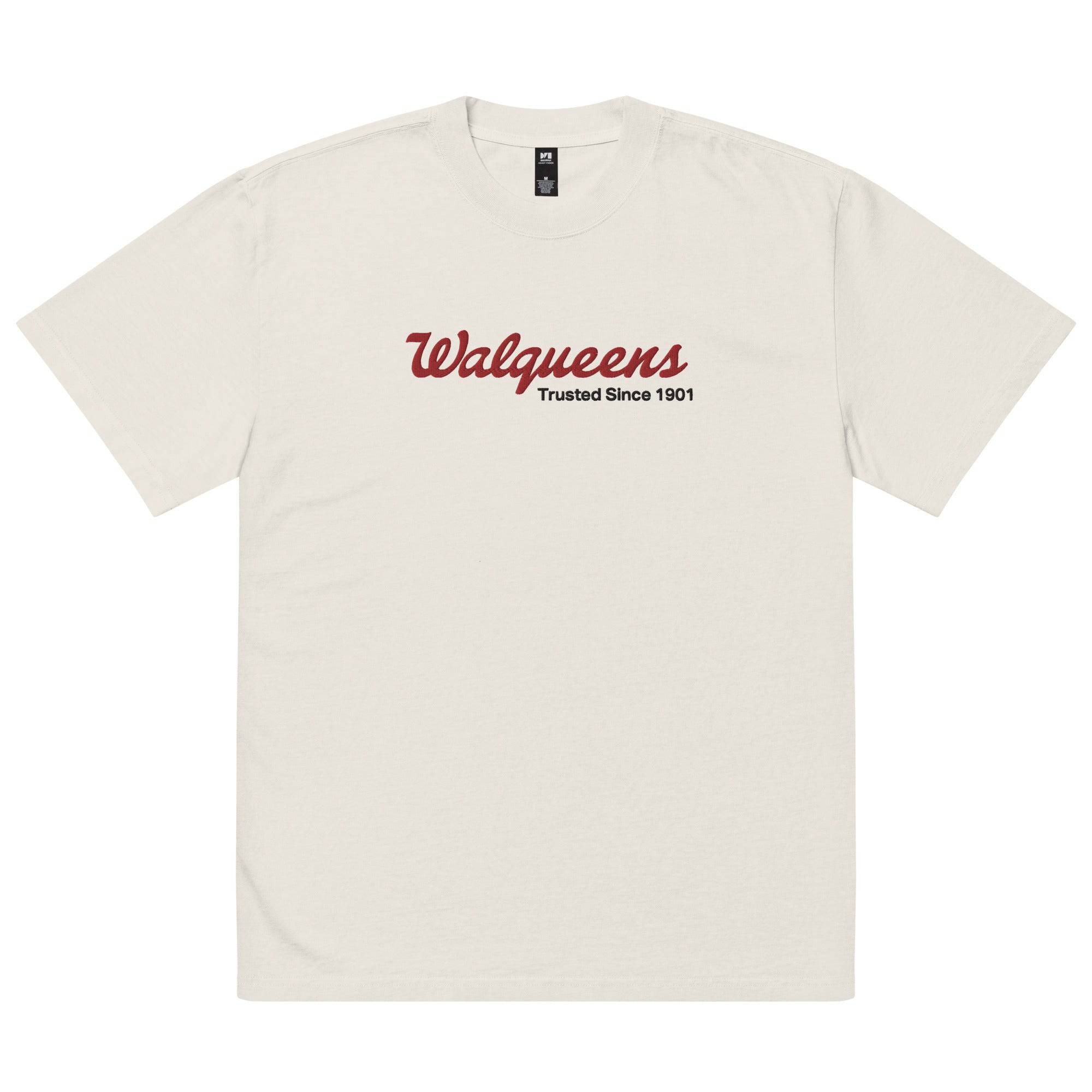 Walqueens Oversized faded Embroidered t-shirt