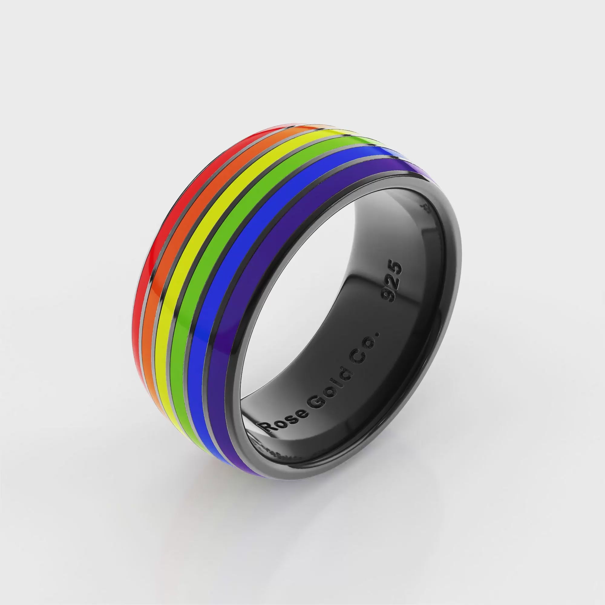 Black Rainbow Pride Ring