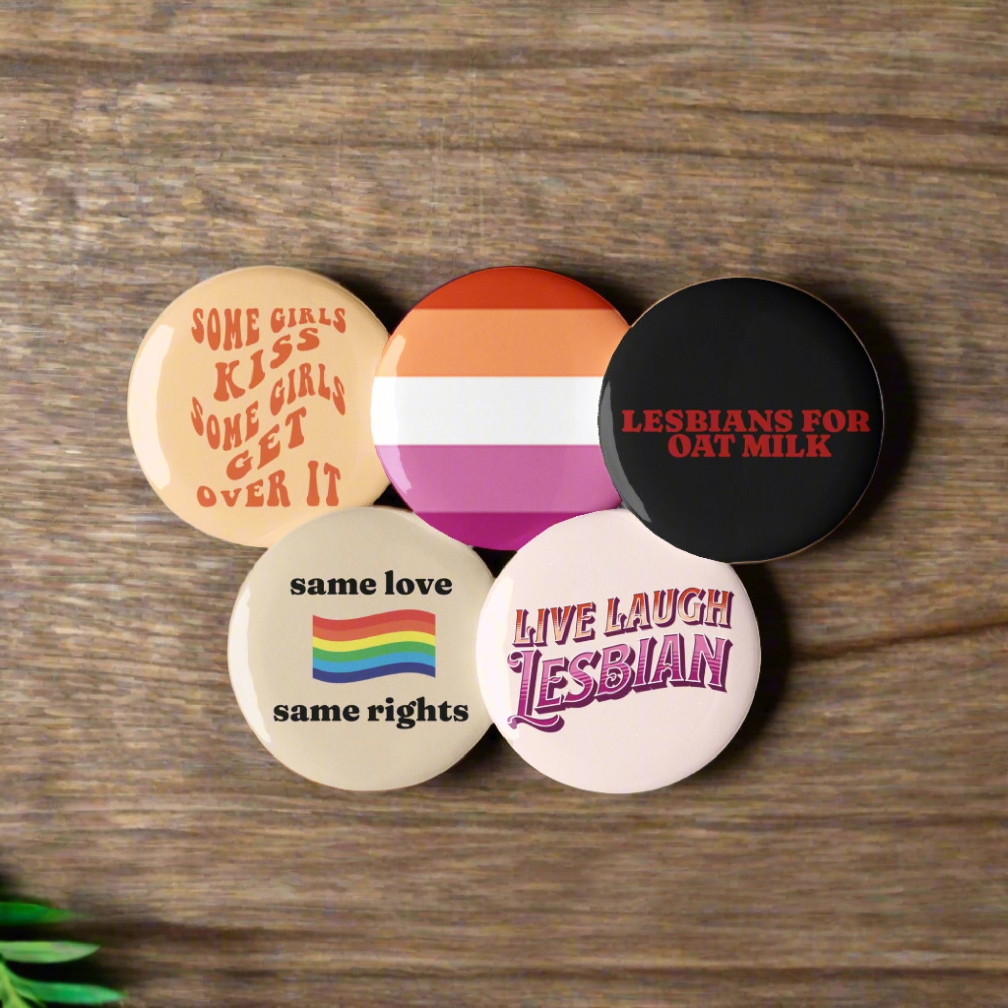 LGBT_Pride-Lesbian Pride Pins 5 Pack - Rose Gold Co. Shop