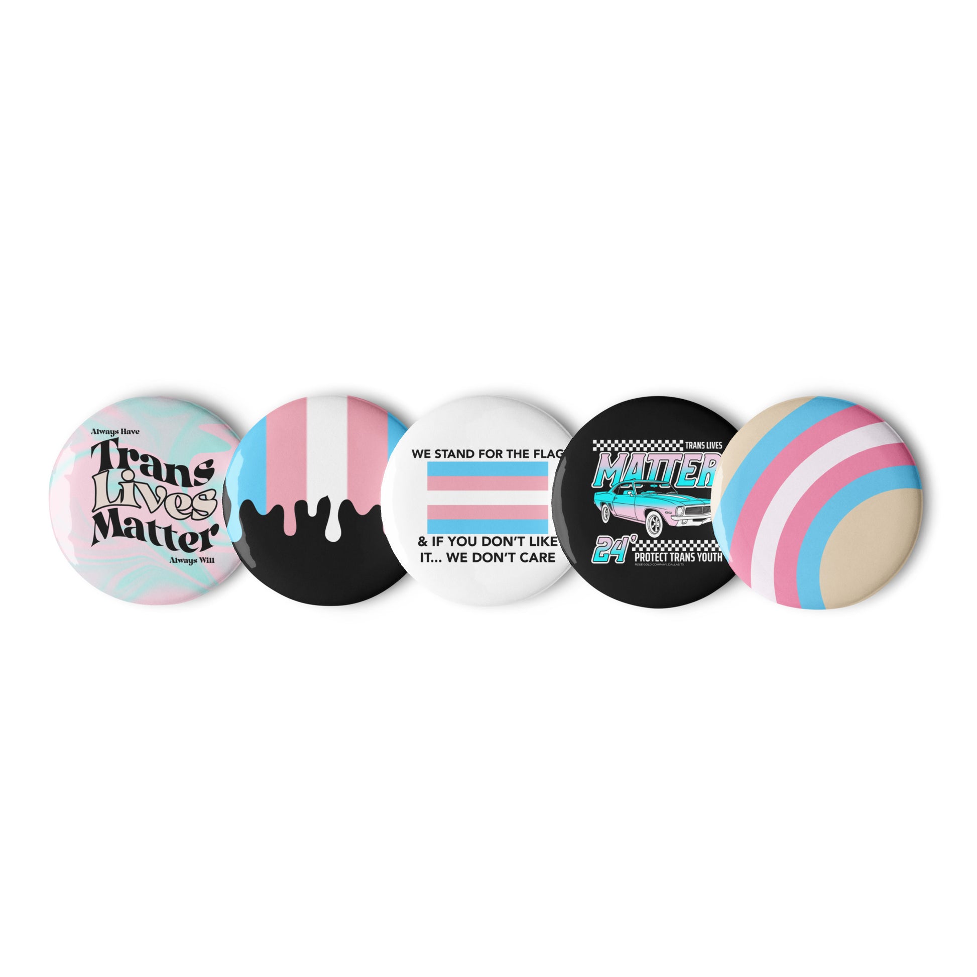 LGBT_Pride-Trans Pride 5 Pack Pins - Rose Gold Co. Shop