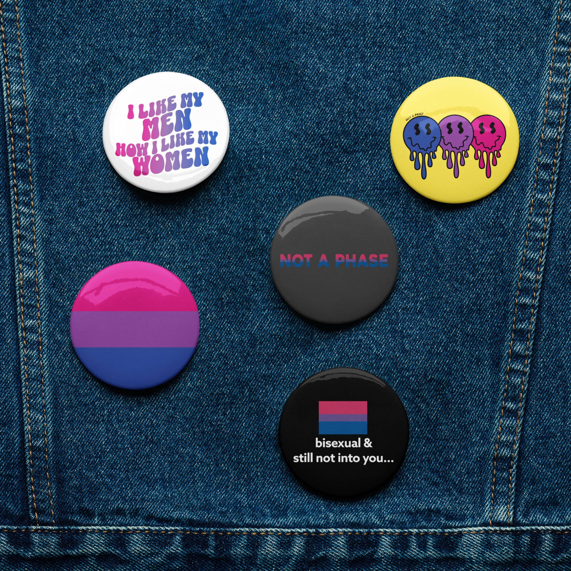 Bisexual Pride Pins 5 Pack