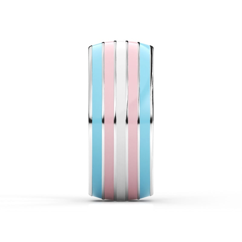 vertical view of transgender pride ring