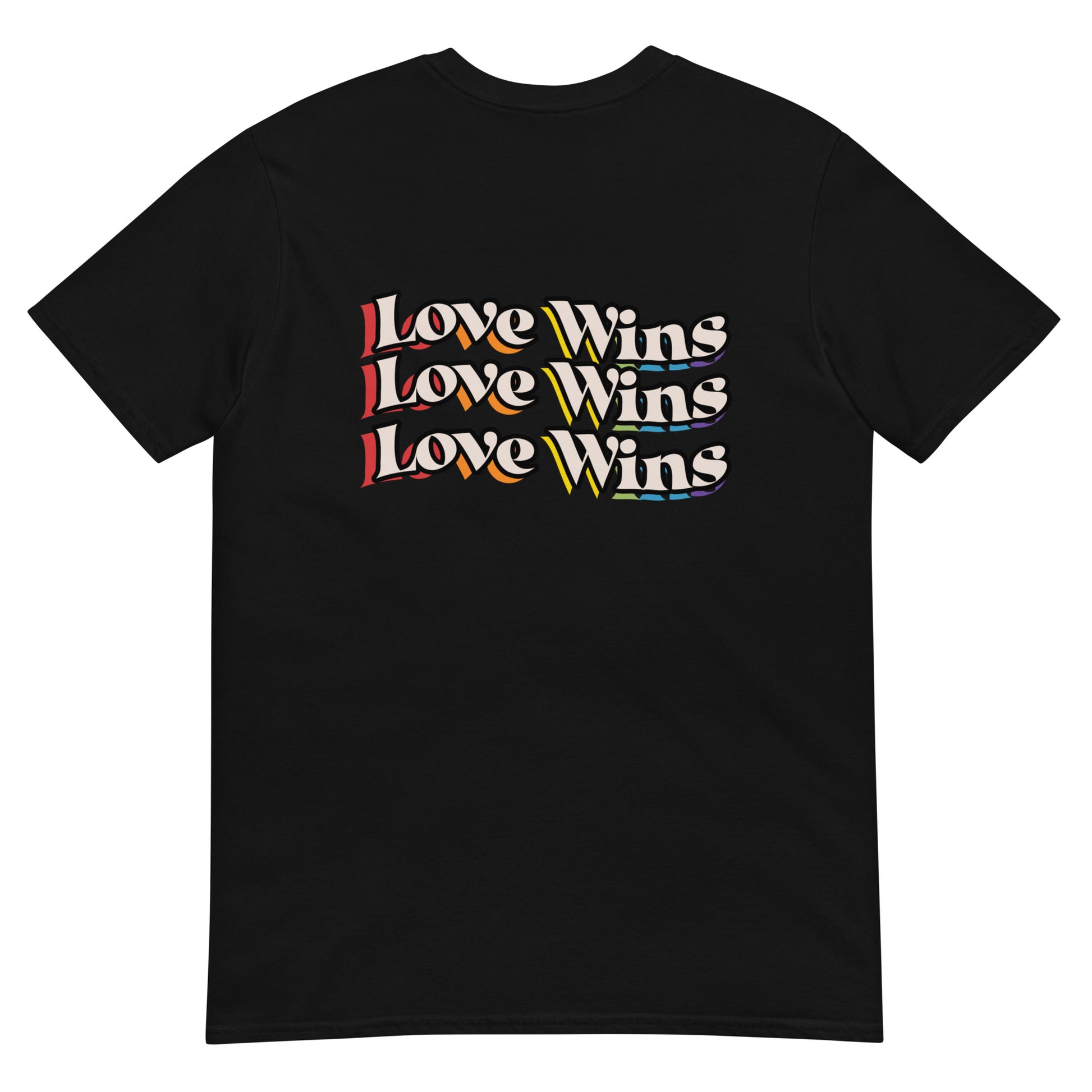 Love Wins Rainbow Shadow Front Back Unisex T-Shirt - Rose Gold Co. Shop