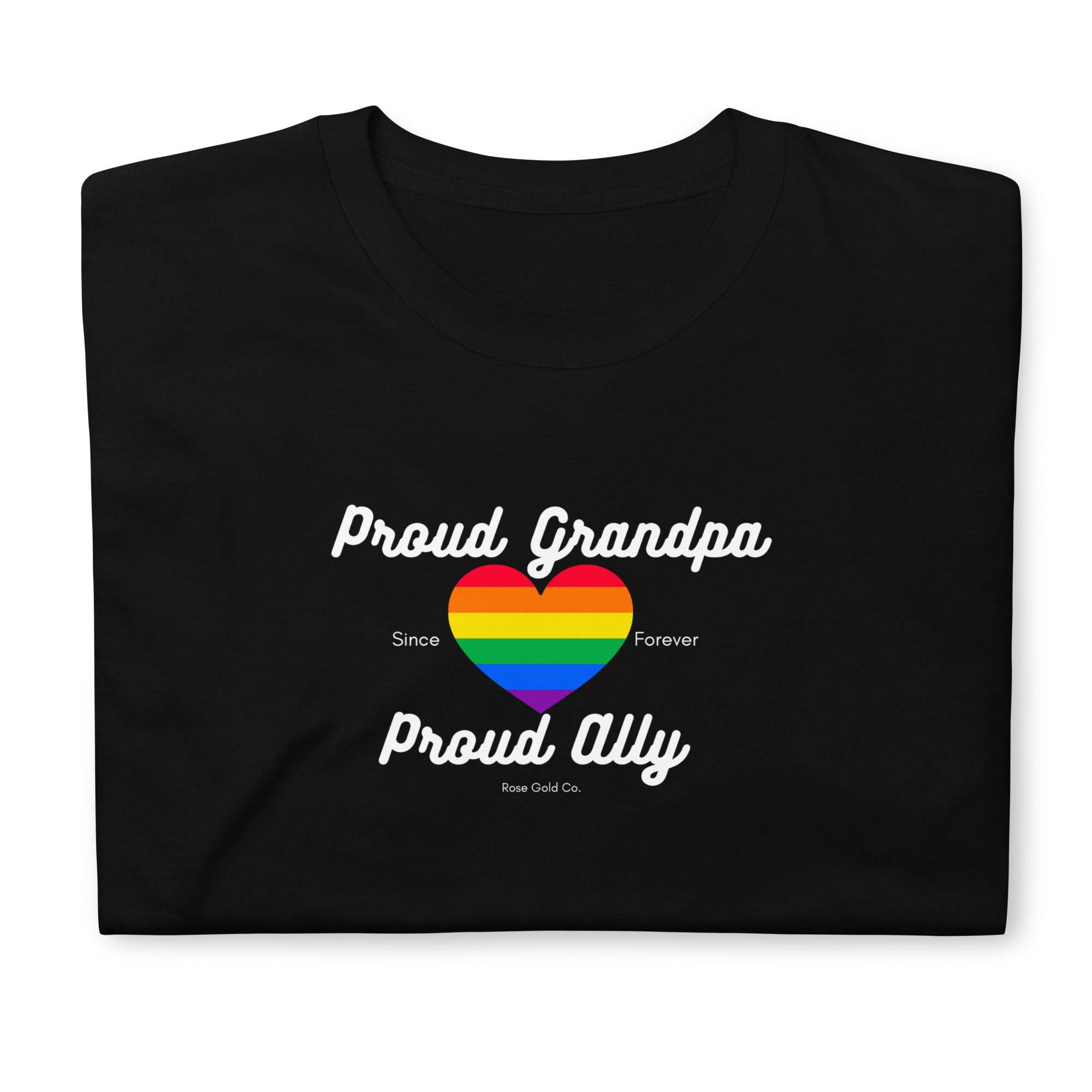 Proud Grandpa Ally Pride Short-Sleeve Unisex T-Shirt - Rose Gold Co. Shop