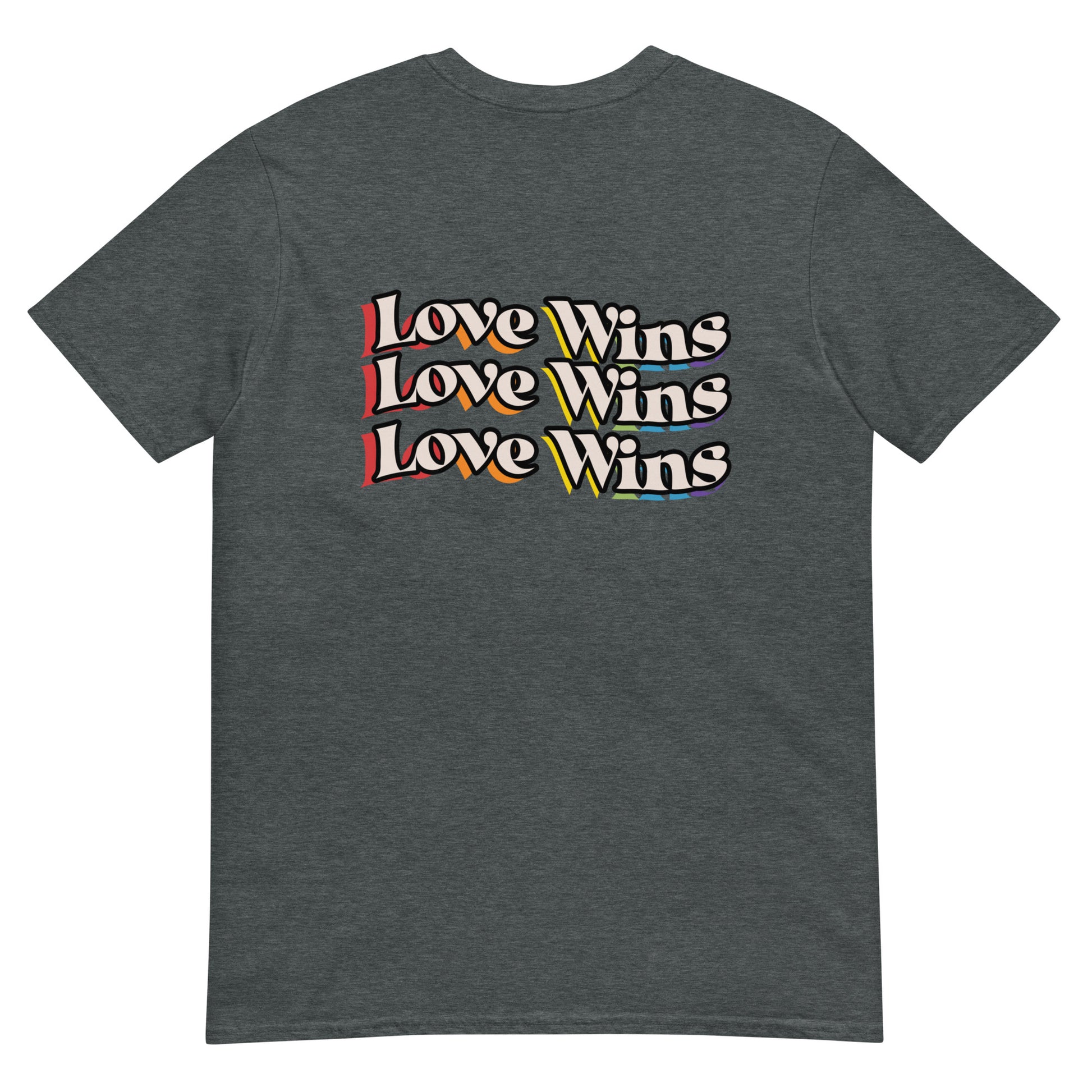 Love Wins Rainbow Shadow Front Back Unisex T-Shirt - Rose Gold Co. Shop