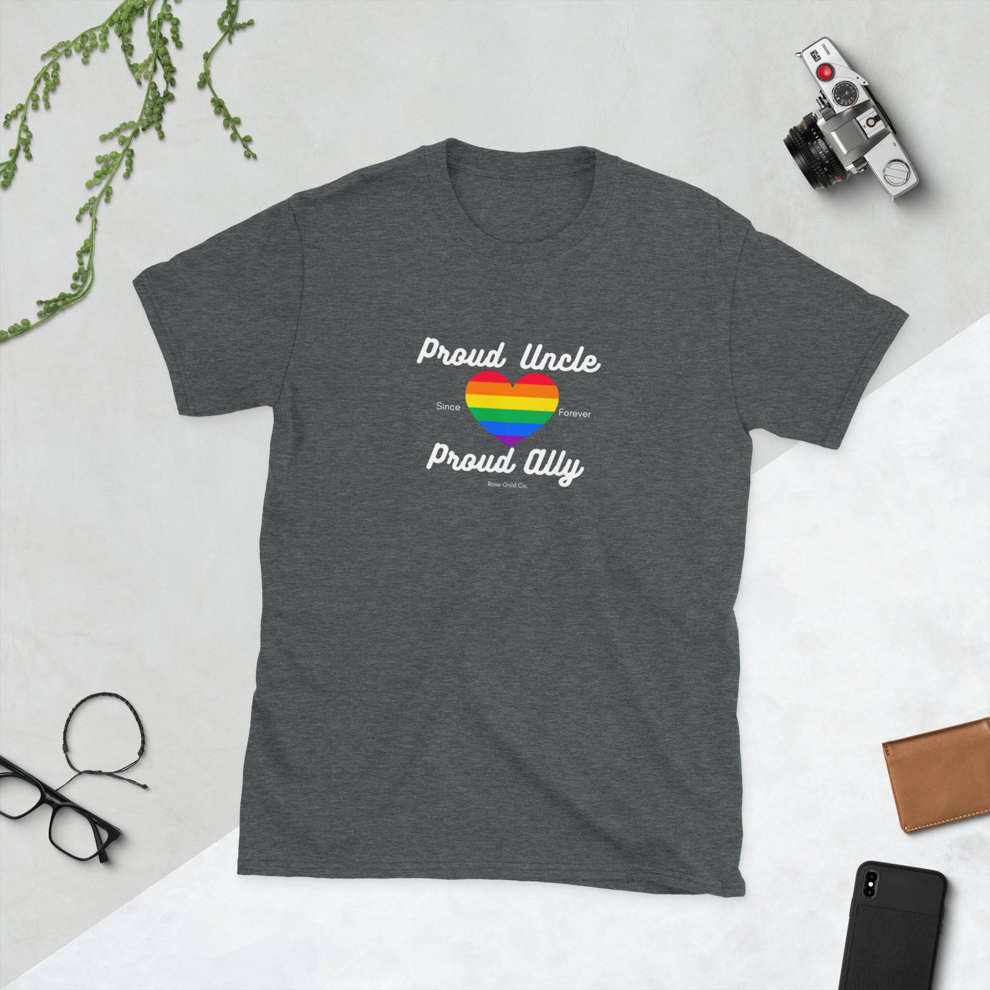 Proud Uncle Ally Pride Short-Sleeve Unisex T-Shirt - Rose Gold Co. Shop