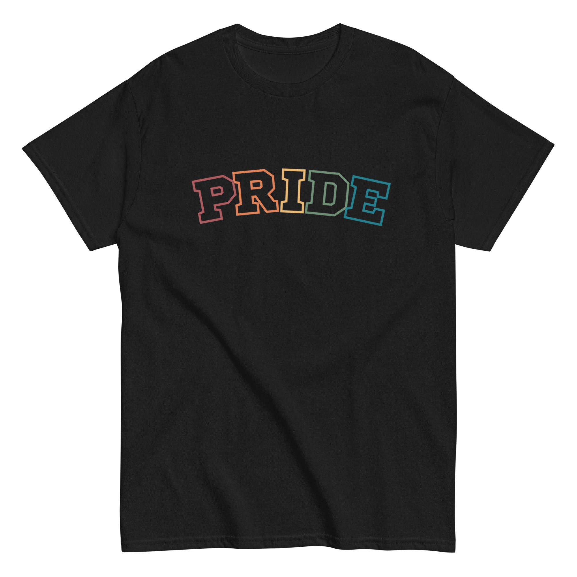 PRIDE Rainbow Varsity T Shirt