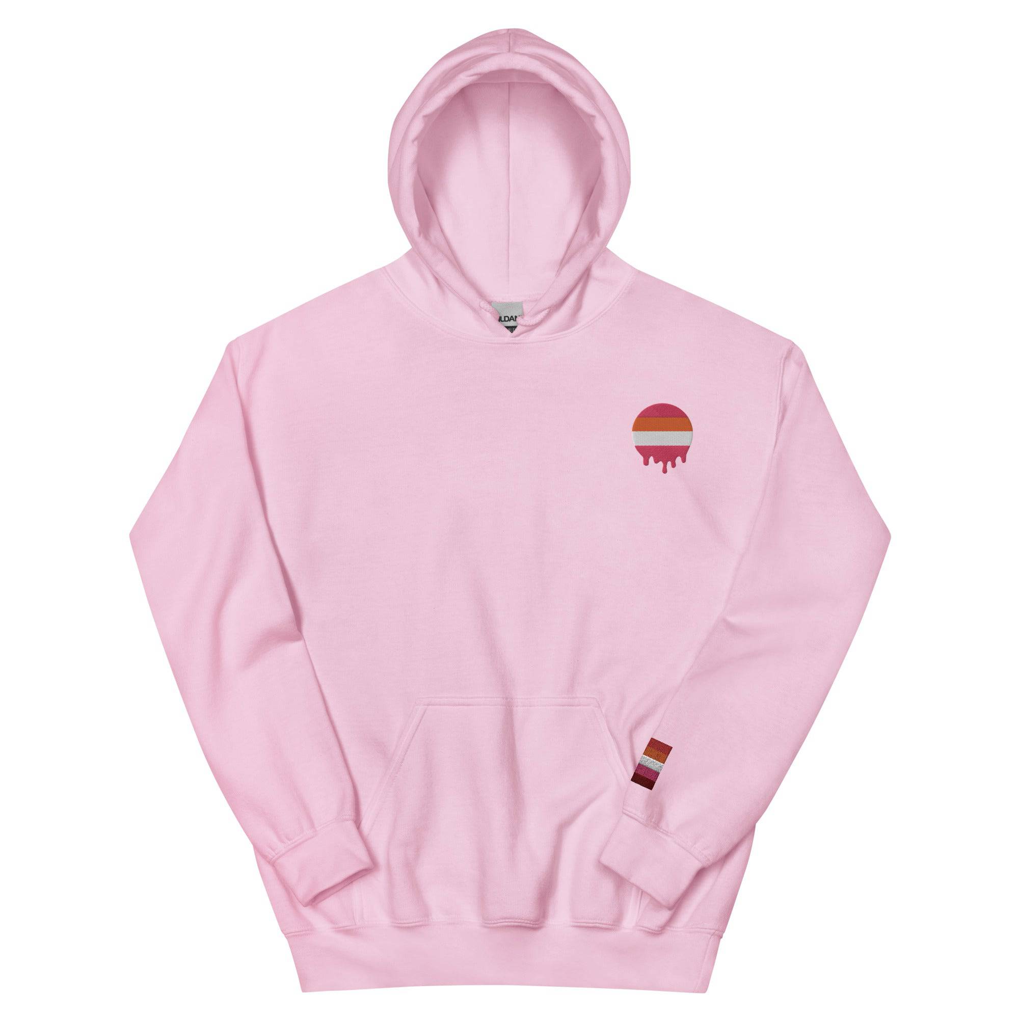 Premium Melting Lesbian Pride Embroidered Hoodie - Rose Gold Co. Shop