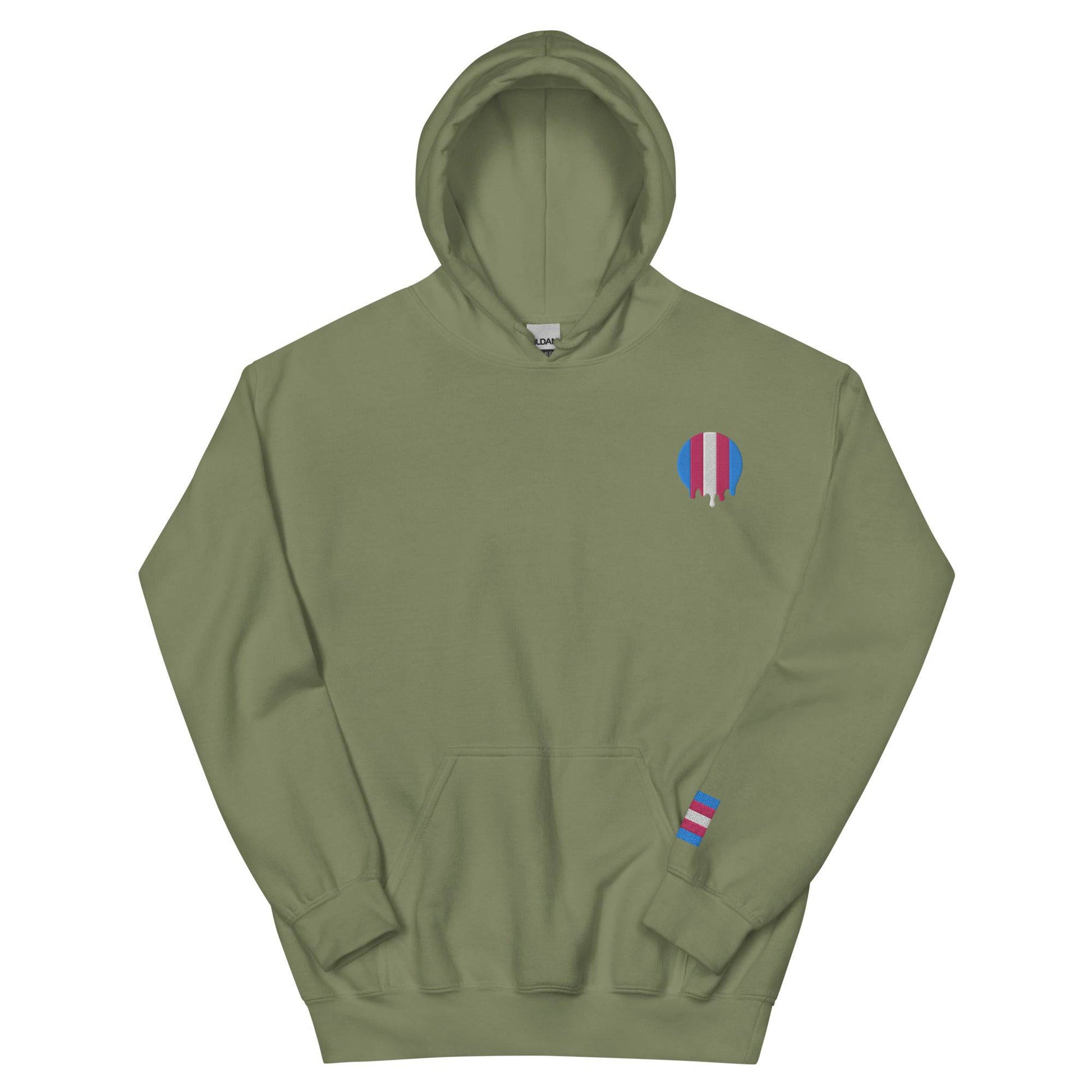 Premium Melting Trans Pride Embroidered Hoodie - Rose Gold Co. Shop