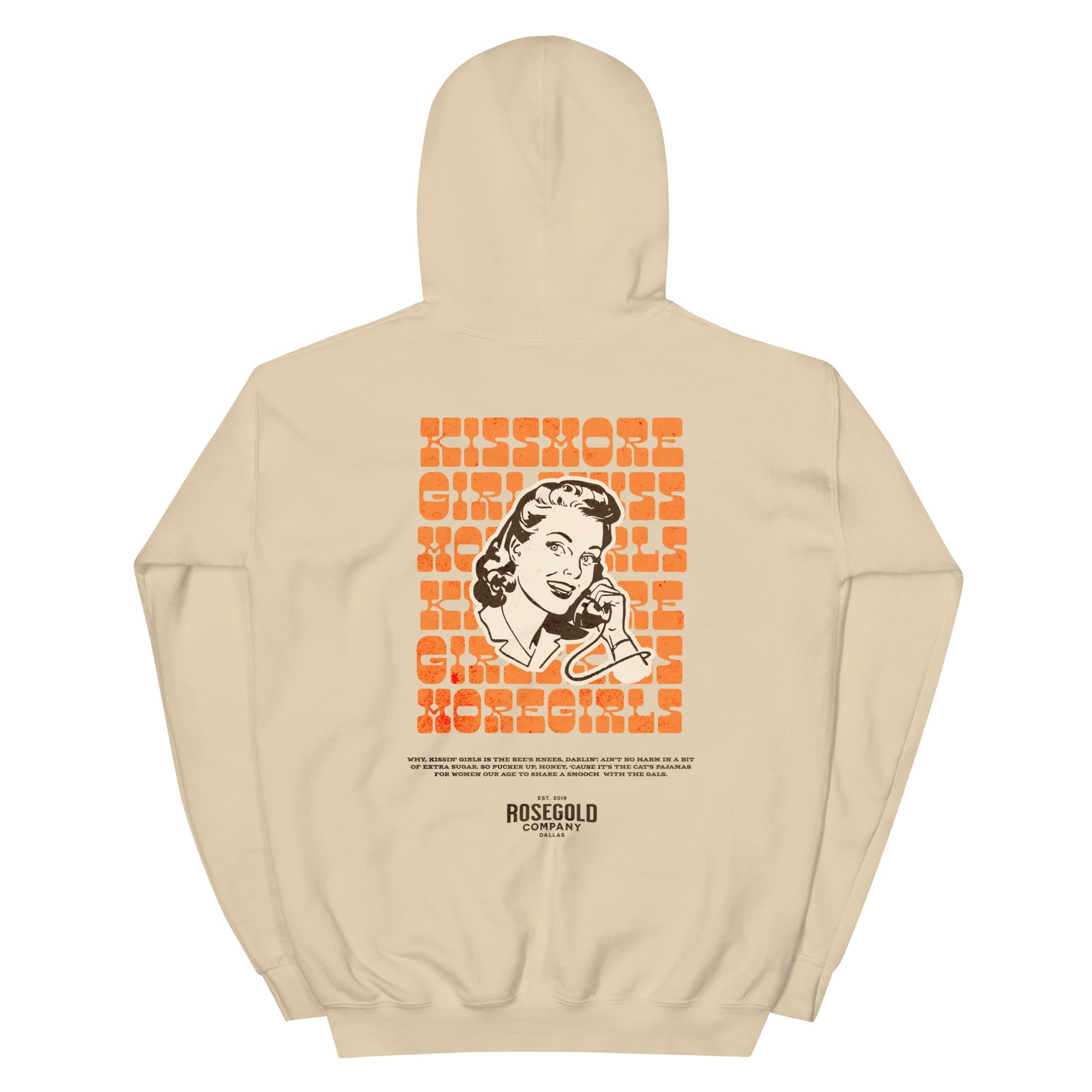 Kiss More Girls Western 1960s Girls Premium Hoodie