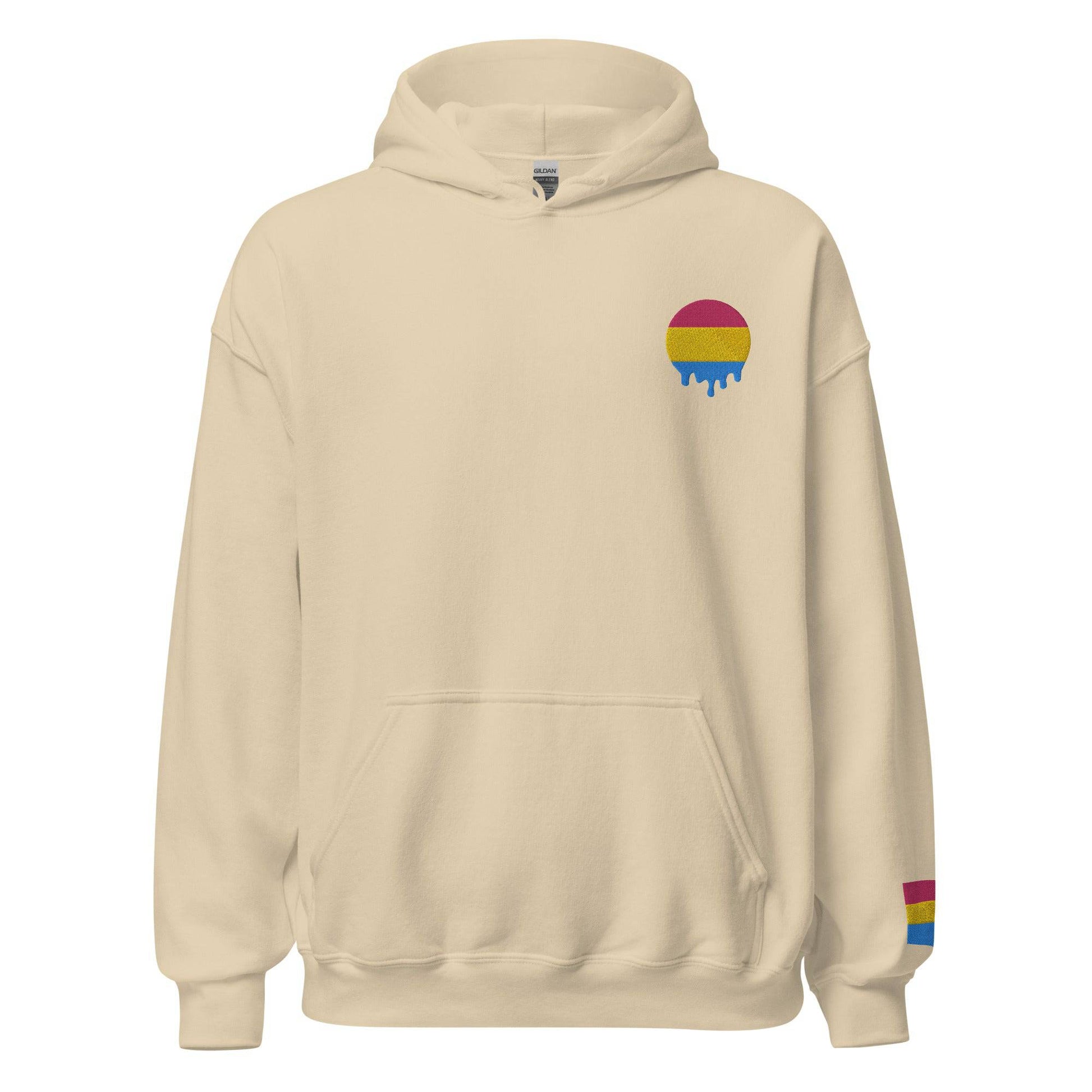 Premium Melting Pansexual Pride Embroidered Hoodie - Rose Gold Co. Shop