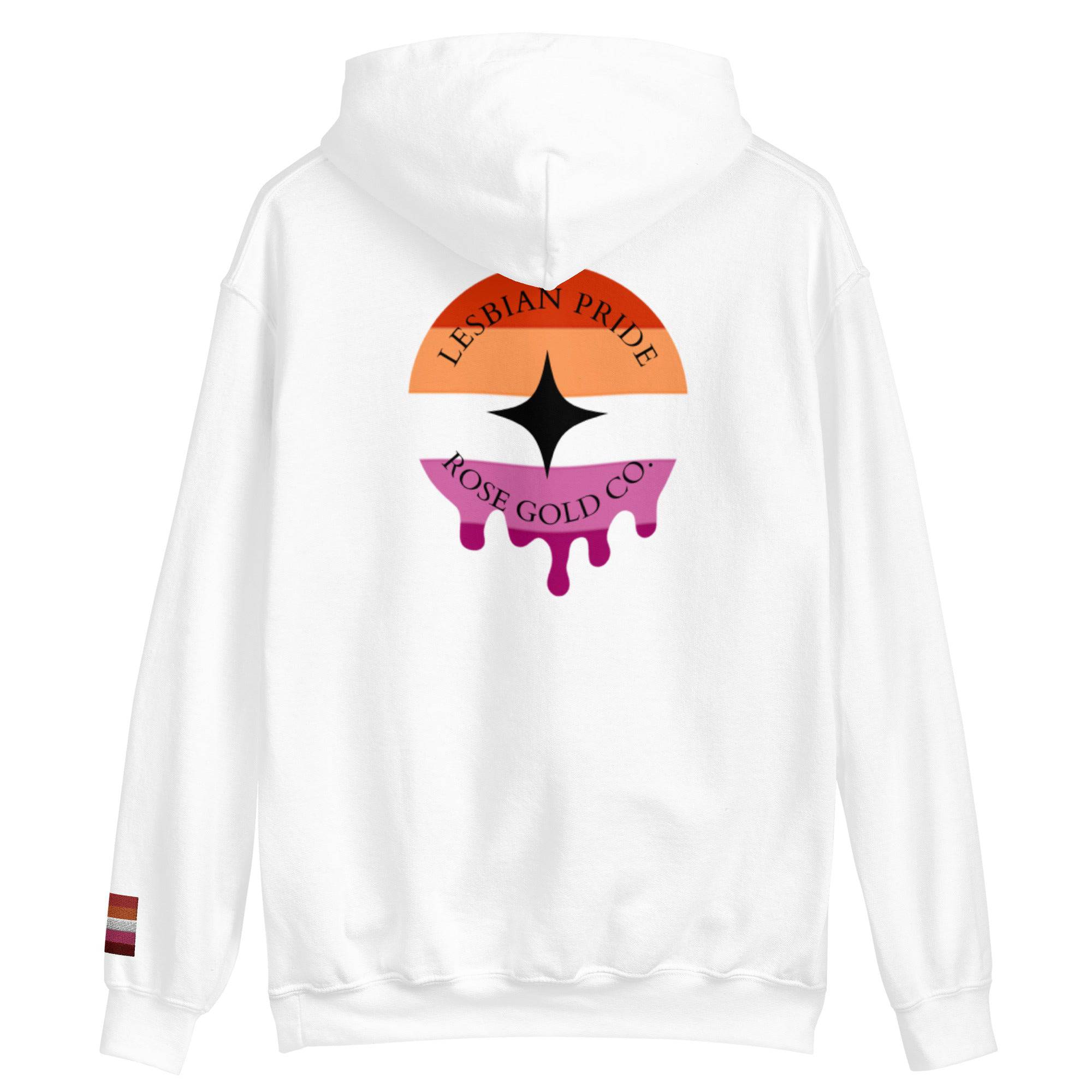 Premium Melting Lesbian Pride Embroidered Hoodie - Rose Gold Co. Shop