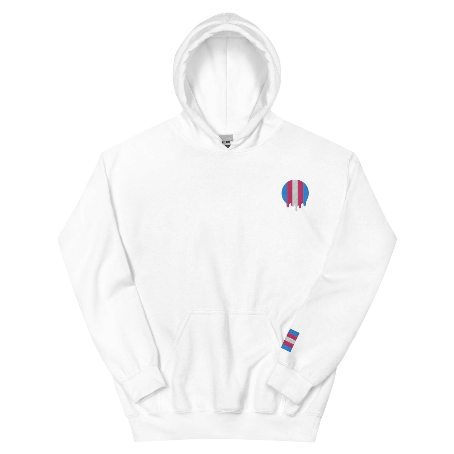 Premium Melting Trans Pride Embroidered Hoodie - Rose Gold Co. Shop