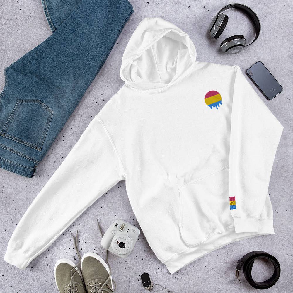 Premium Melting Pansexual Pride Embroidered Hoodie - Rose Gold Co. Shop