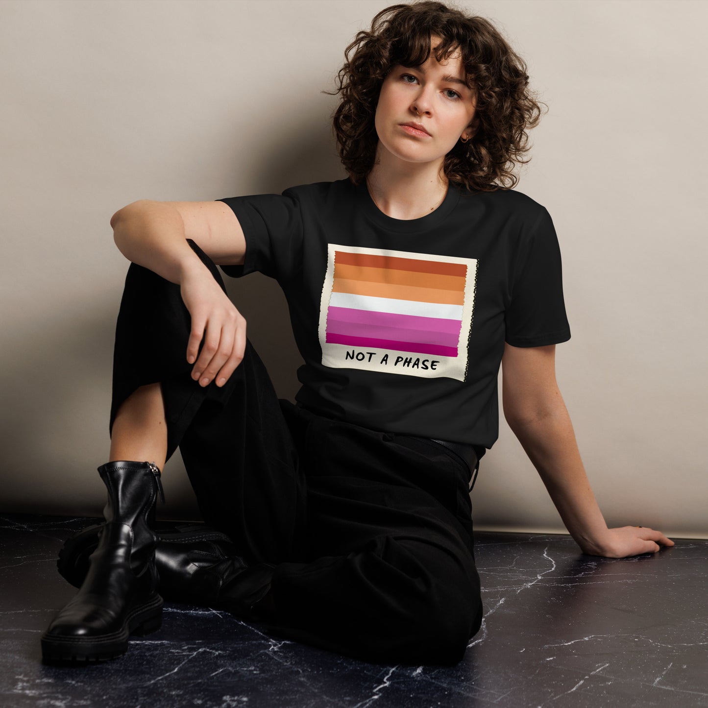 Not A Phase Lesbian Pride Polaroid T-Shirt - Rose Gold Co. Shop