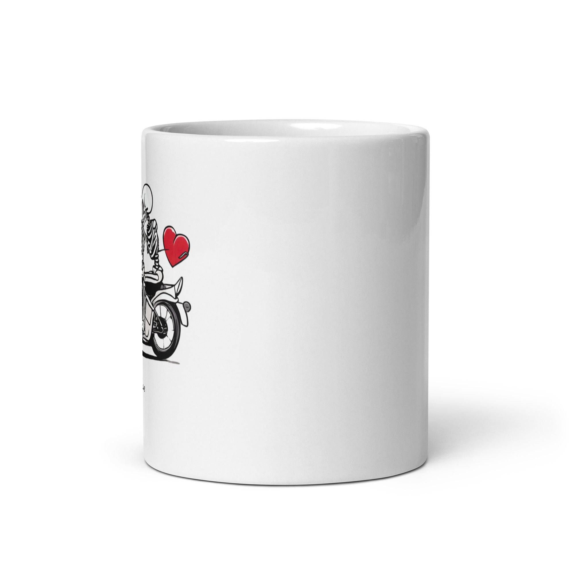 Love is Love Motorcycle White glossy mug - Rose Gold Co. Shop