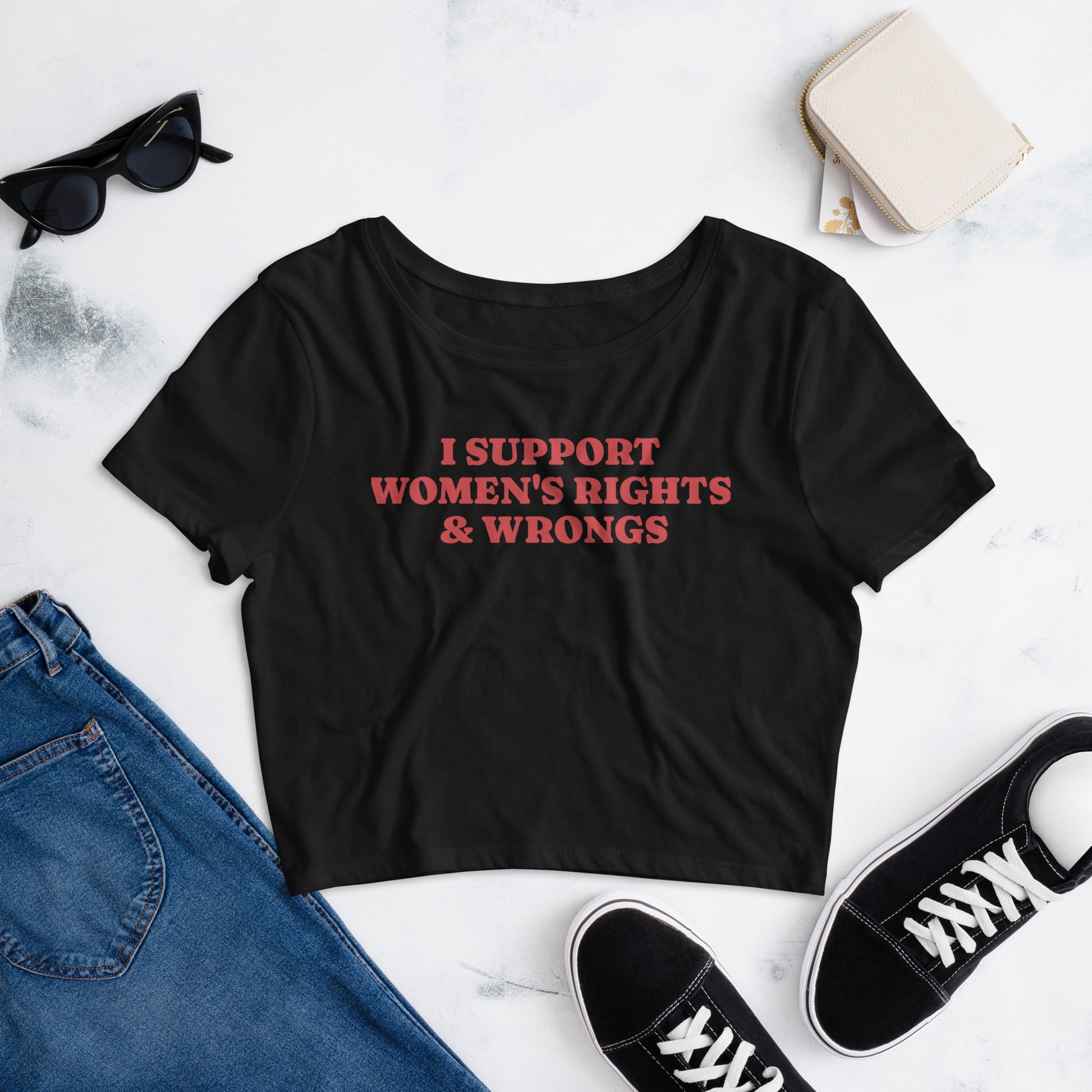 LGBT_Pride-I Support Women’s Rights & Wrongs Crop Tee - Rose Gold Co. Shop