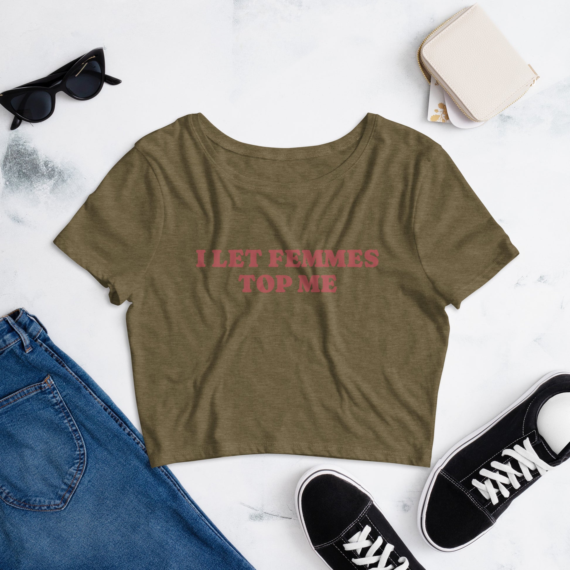 LGBT_Pride-I Let Femmes Top Me Crop Tee - Rose Gold Co. Shop