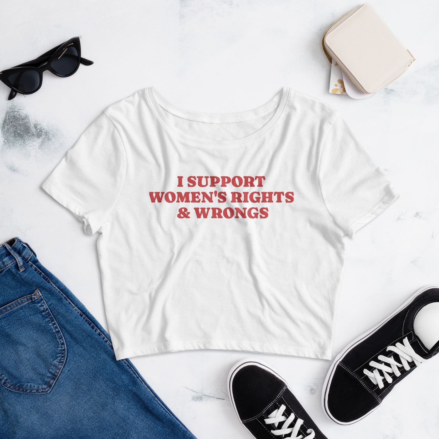 LGBT_Pride-I Support Women’s Rights & Wrongs Crop Tee - Rose Gold Co. Shop