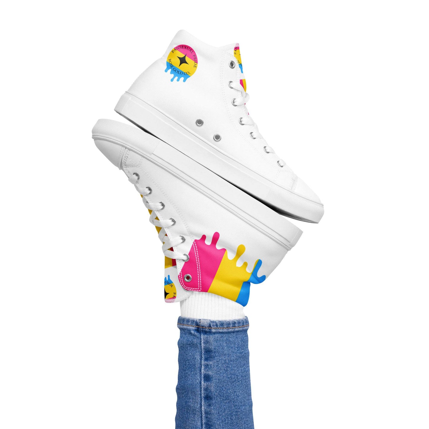 Pansexual Melting Pride Women’s high top shoes - Rose Gold Co. Shop