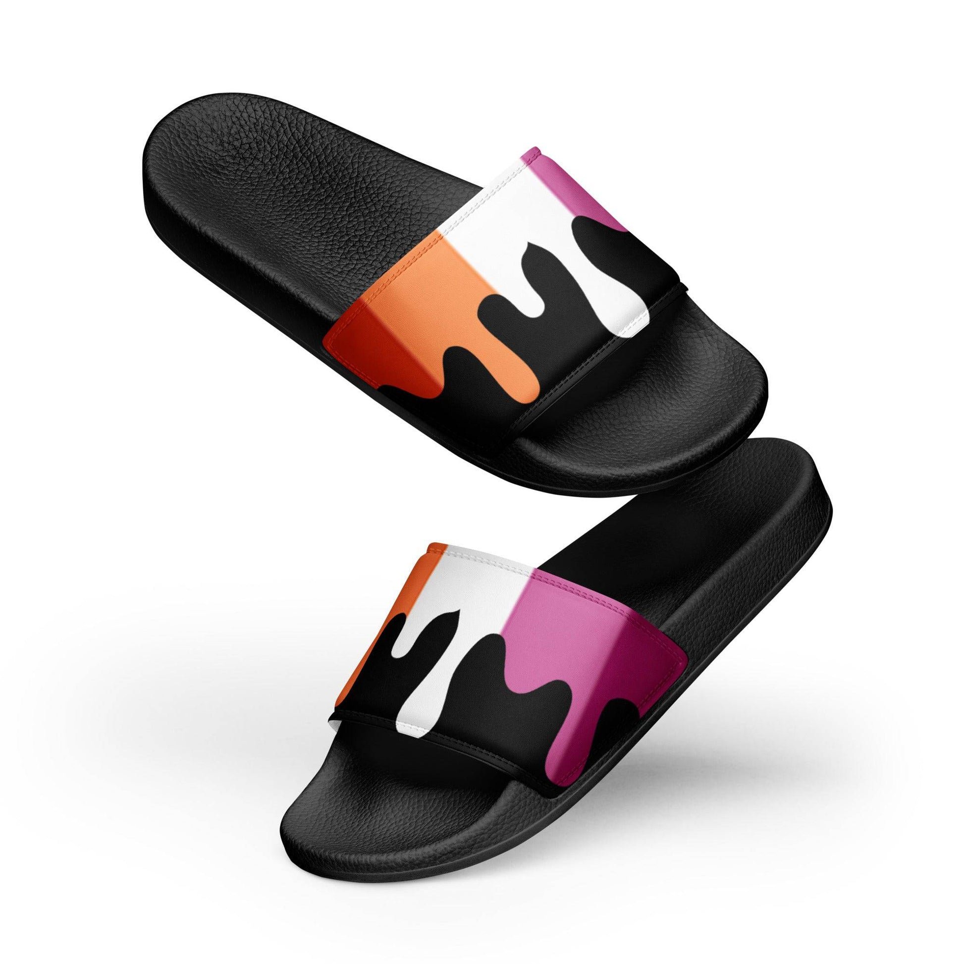 Lesbian Melting Pride Flag Women's Size slides - Rose Gold Co. Shop