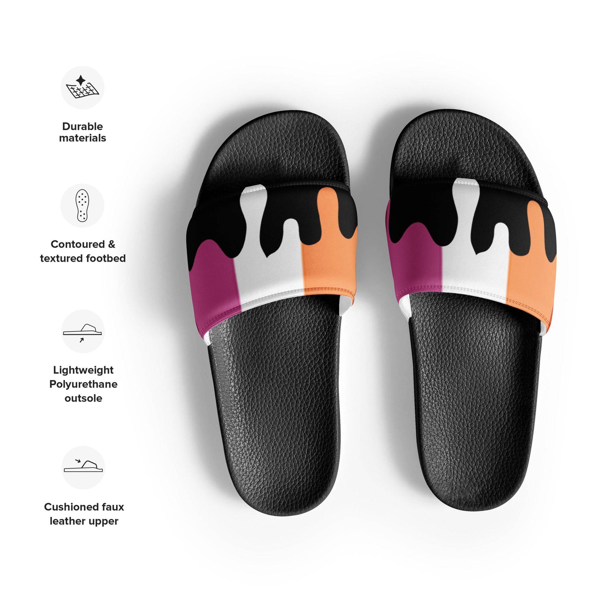 Lesbian Melting Pride Flag Women's Size slides - Rose Gold Co. Shop